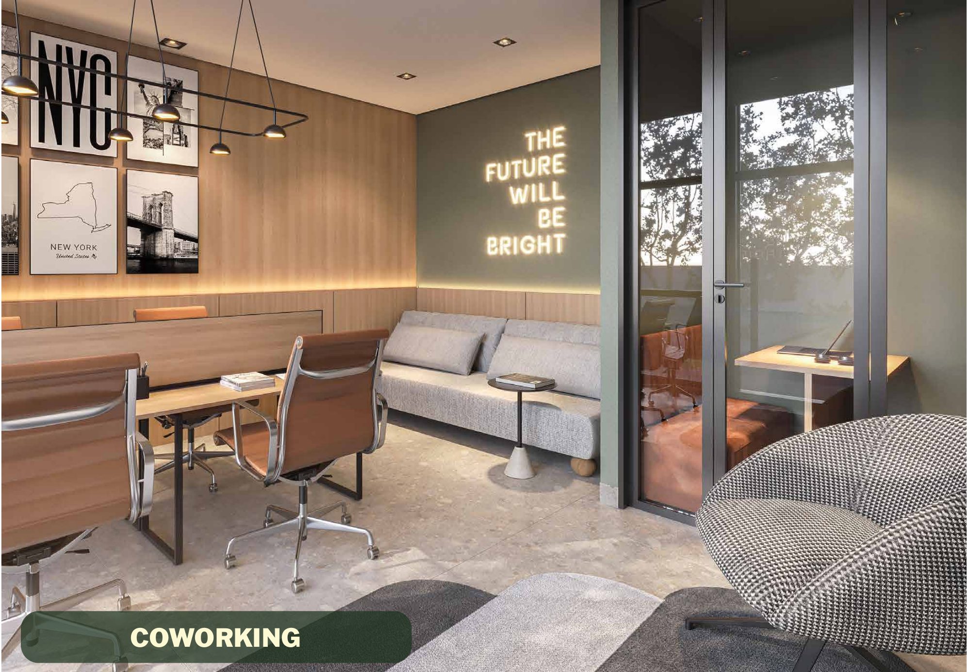 Coworking com estações de trabalho