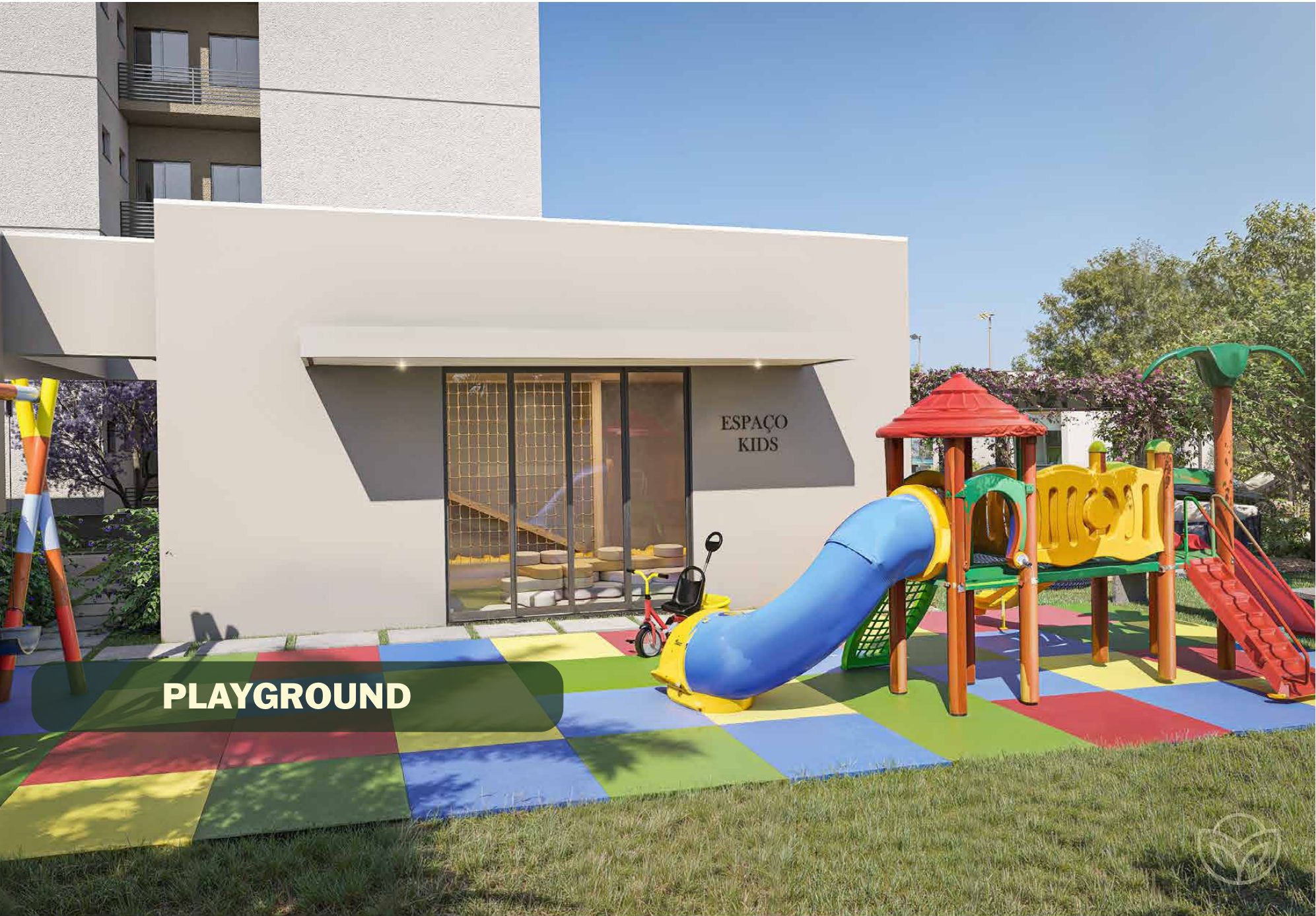 Playground colorido ao ar livre